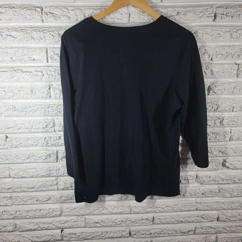Tantrums Women's XL Halloween Top Black Sequin Jack-O-Lantern Shirt NOV77E - Picture 5 of 7